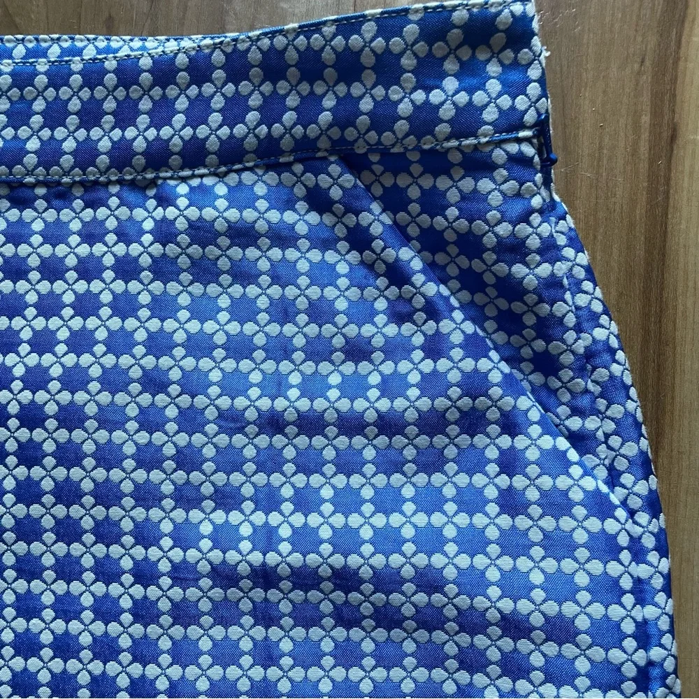 346 Brooks Brothers Blue and White Patterned Skirt 14 EUC - Picture 4 of 8